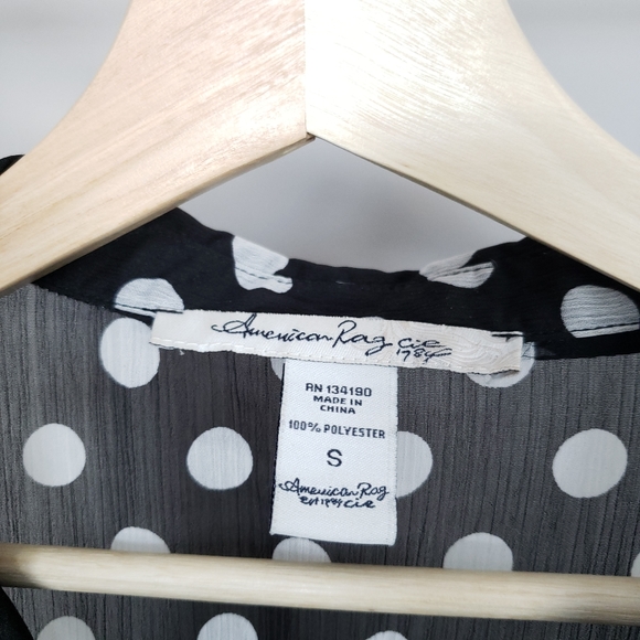 American Rag Polka Dot Collared Dress Black - Picture 7 of 12